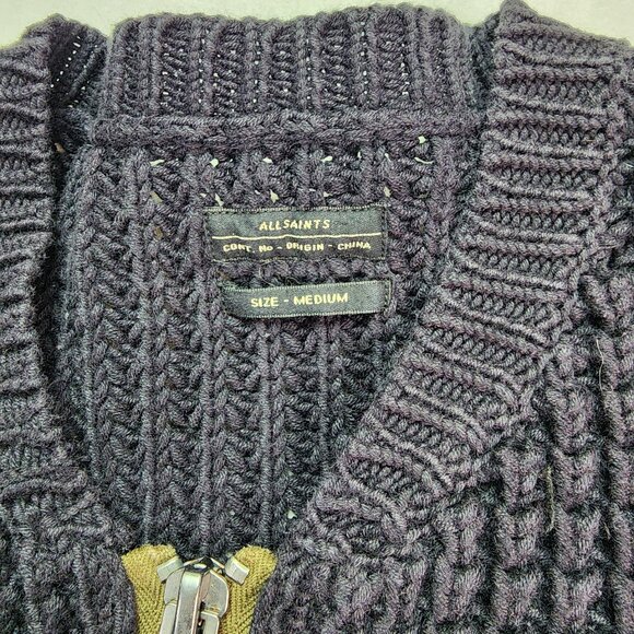 All Saints Knit Zip Sweater (M) - Picture 3 of 7